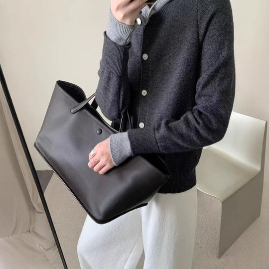 Damen Kuscheliger Cardigan mit Kapuze und Knopfdesign R&B