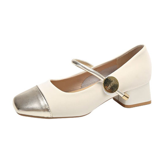 Damen Mary Jane Schuhe mit glänzendem Absatz R&B