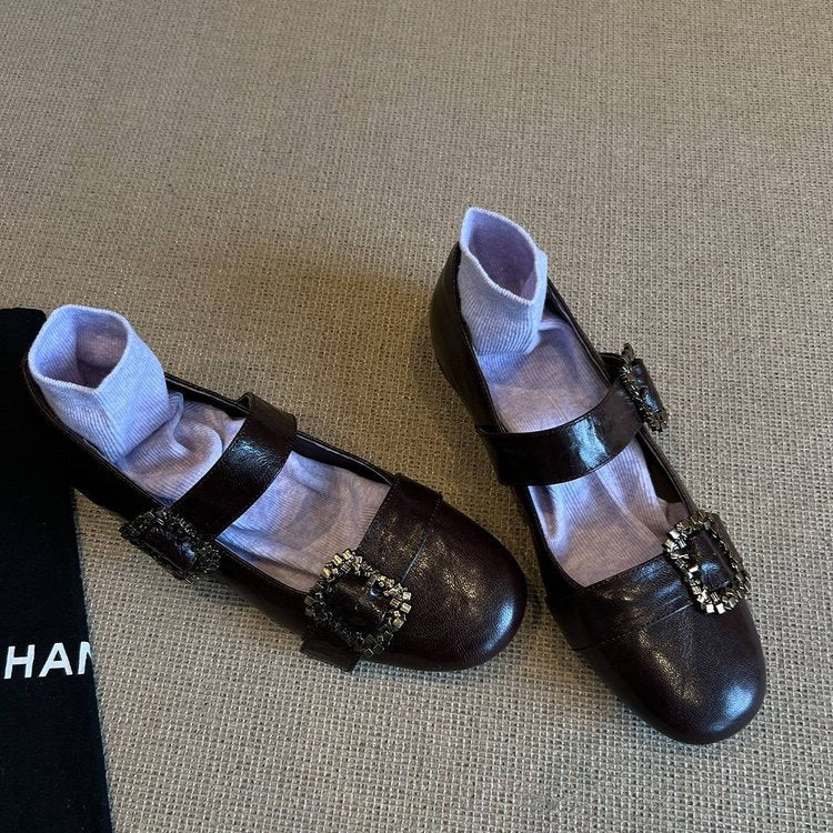 Damen elegante Ballerinas mit dekorativen Schnallen R&B