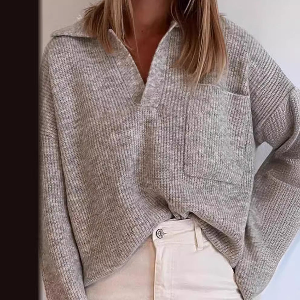 Damen lässiger Strickpullover R&B