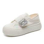 Damen modische Slip-On Sneakers mit eleganter Schnalle R&B