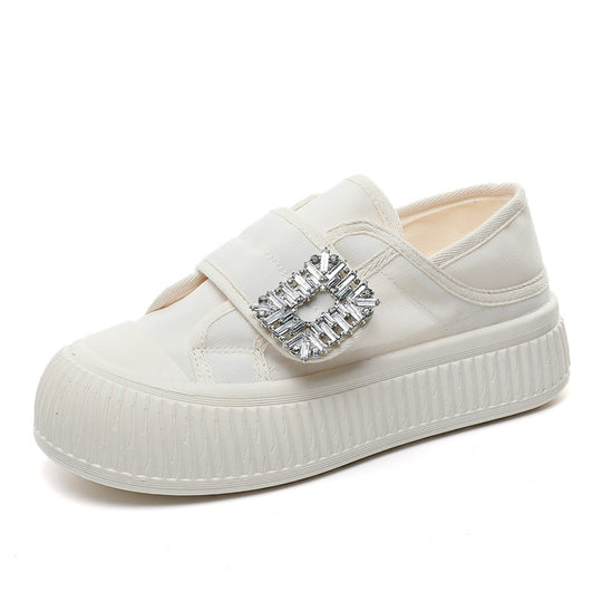 Damen modische Slip-On Sneakers mit eleganter Schnalle R&B