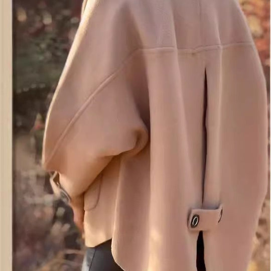 Damen modische und warme Wollejacke mit praktischen Taschen R&B