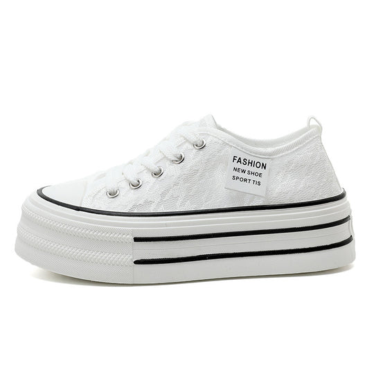 Damen Plateau-Sneaker mit modischem Textil-Obermaterial und rutschfester Sohle R&B
