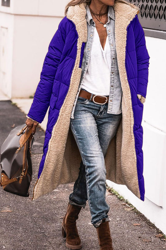Damen Lange Gefütterte Winterjacke mit Luxuriösem Innenfutter R&B