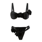 Damen Bikini-Set mit modischen Rosen-Applikationen und komfortablem Schnitt R&B