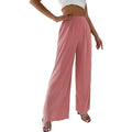 Damen elegante Plissee-Hose mit weitem Bein und elastischem Bund R&B