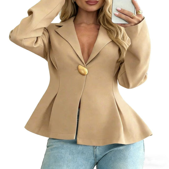 Damen Peplum-Blazer mit ausgefallenen Knopfdetails R&B