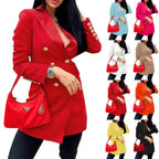 Damen Modischer Double-Breasted Blazer mit glänzenden Knöpfen R&B