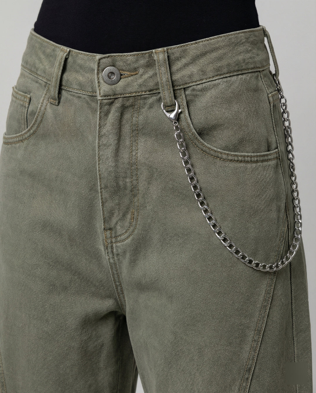 Damen extraweite Baggy-Cargo-Palazzo-Hose mit niedrigem Bund, markanten Teilungsnähten und großen Klappentaschen R&B