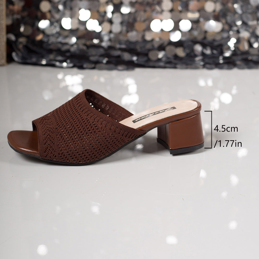 Damen Komfortable offene Mules mit trendigem Blockabsatz R&B