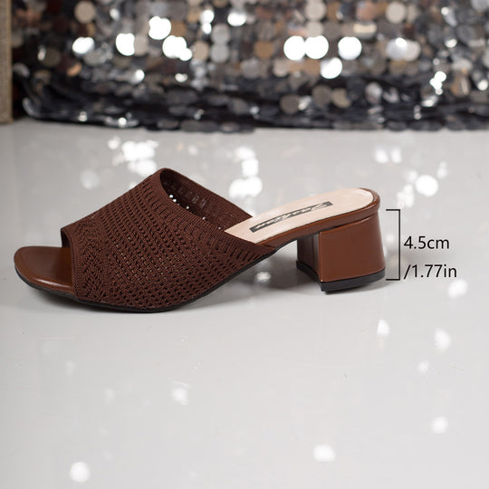 Damen Komfortable offene Mules mit trendigem Blockabsatz R&B