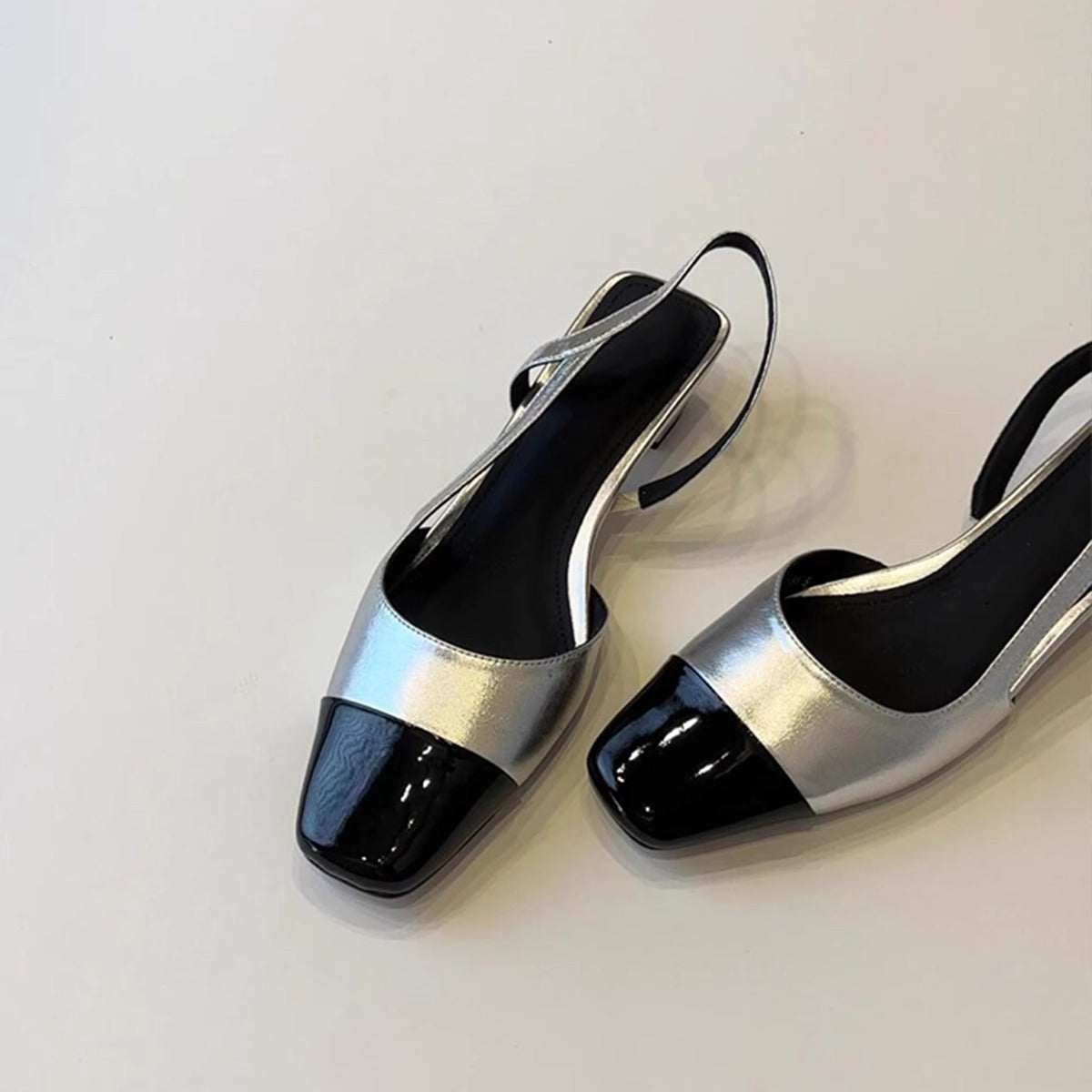 Damen Sling-Pumps mit glänzender Oberfläche und eleganter Fußbettgestaltung R&B
