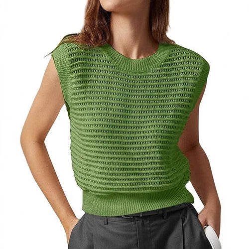 Damen Strickoberteil mit luftiger Struktur und weitem Kragen R&B