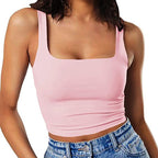 Damen Crop-Top mit quadratischem Ausschnitt und schmalem Schnitt R&B