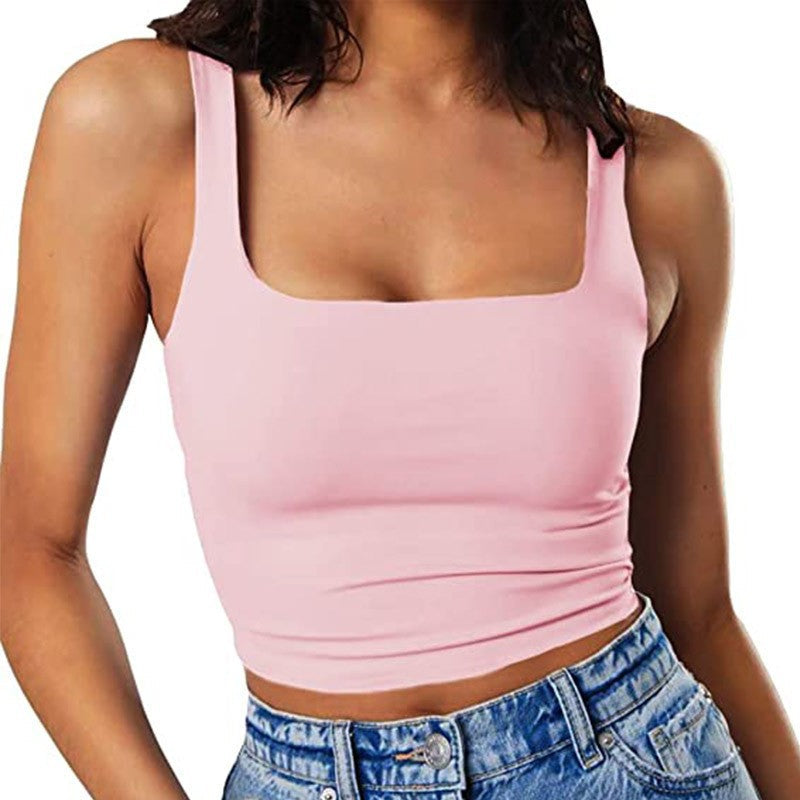 Damen Crop-Top mit quadratischem Ausschnitt und schmalem Schnitt R&B