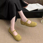 Damen Ballerinas mit modischem Riemchen und goldener Schnalle R&B