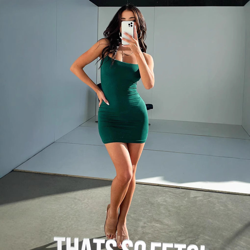 Damen Figurbetontes Sommerkleid mit schmalem Schnitt und feinen Spaghettiträgern R&B