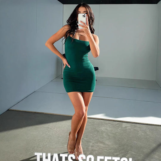 Damen Figurbetontes Sommerkleid mit schmalem Schnitt und feinen Spaghettiträgern R&B