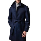Herren klassischer Trenchcoat mit stilvollem Gürtel und doppelter Knopfreihe R&B