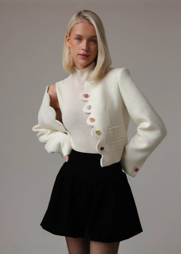 R&B | Herzknopf Wolljacke