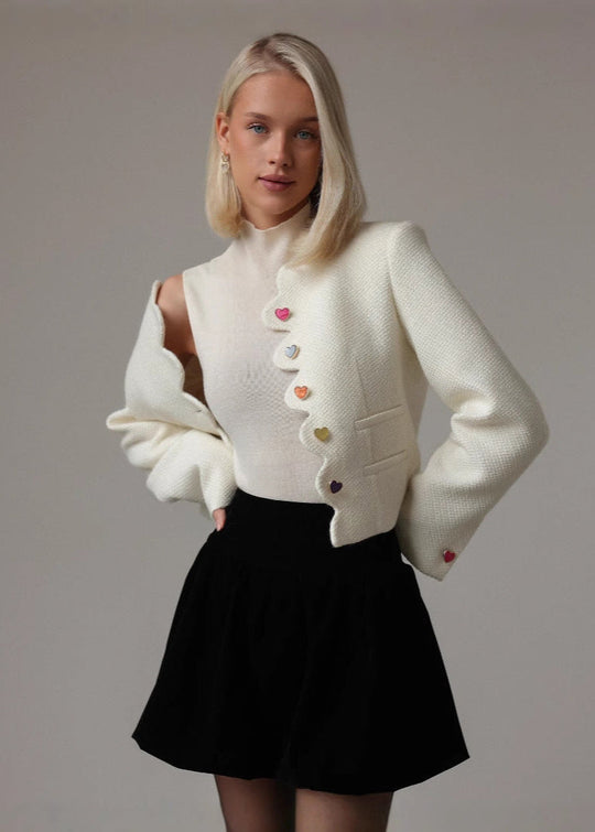 R&B | Herzknopf Wolljacke