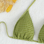 Damen Triangel-Bikini mit raffinierten Rüschendetails und verstellbaren Trägern R&B