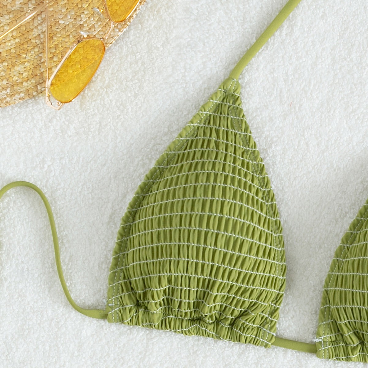Damen Triangel-Bikini mit raffinierten Rüschendetails und verstellbaren Trägern R&B