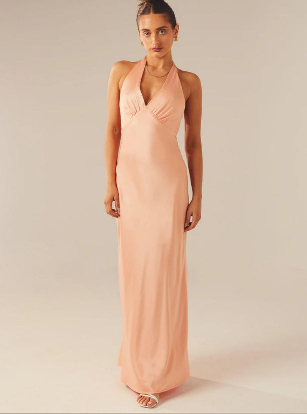 Damen Elegantes Wickelkleid mit V-Ausschnitt und schmalem, fließendem Schnitt R&B