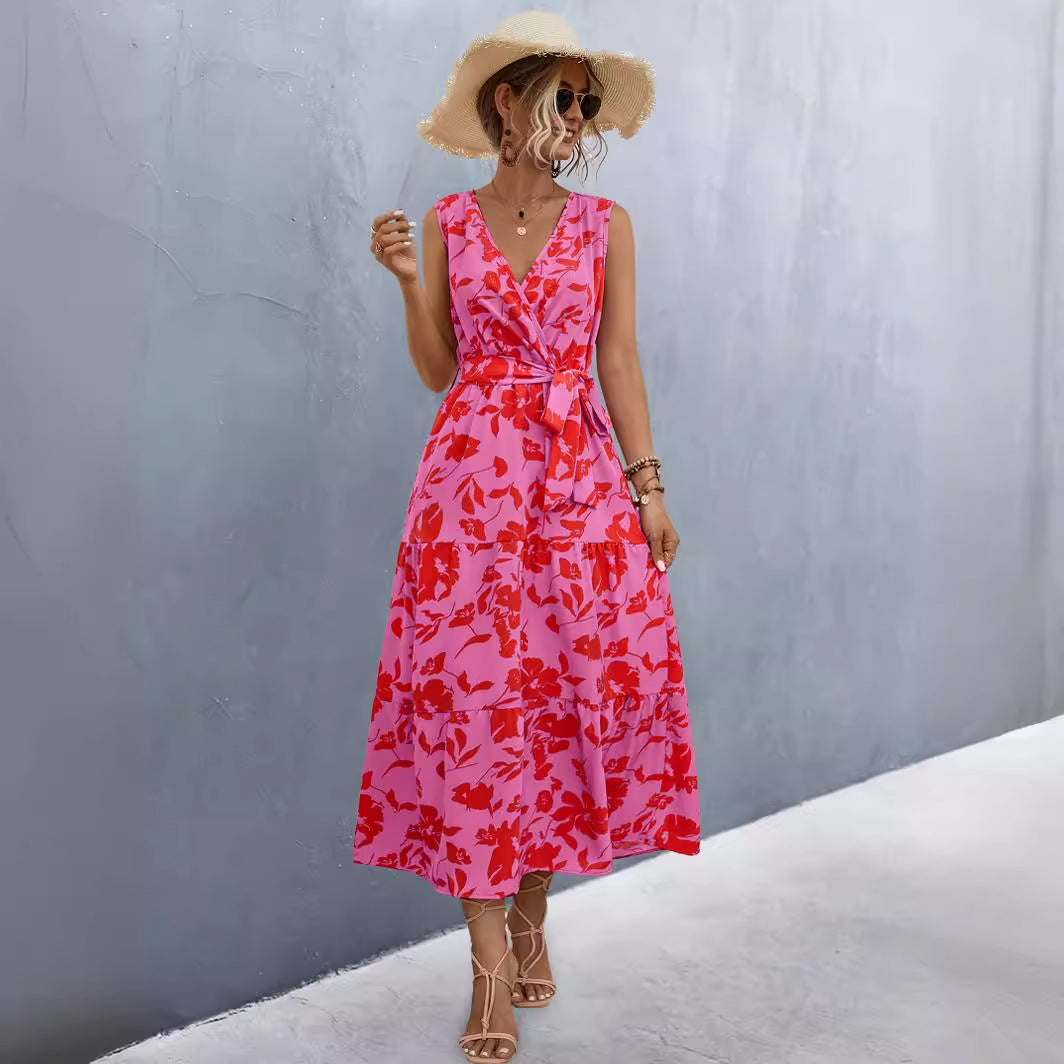 Damen Wickelkleid mit floralem Muster und eleganter Raffung R&B