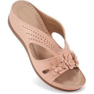 Damen Komfortable Clogs mit floralen Applikationen und atmungsaktiven Einsätzen R&B