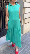 Damen Polo-Maxi-Kleid mit lässigem Schnitt und strukturierter Textur R&B