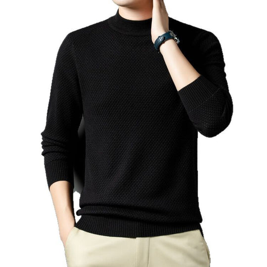 Herren Strukturierter Rollkragenpullover aus hochwertiger Baumwolle R&B