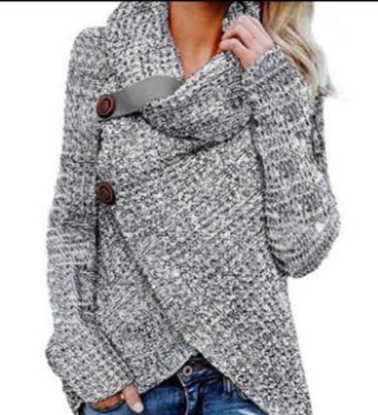 Damen Strickjacke mit asymmetrischem Verschluss und komfortablem Kragen R&B