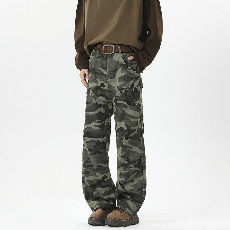 Damen Cargohose im modischen Camouflage-Design mit hohen Taschen