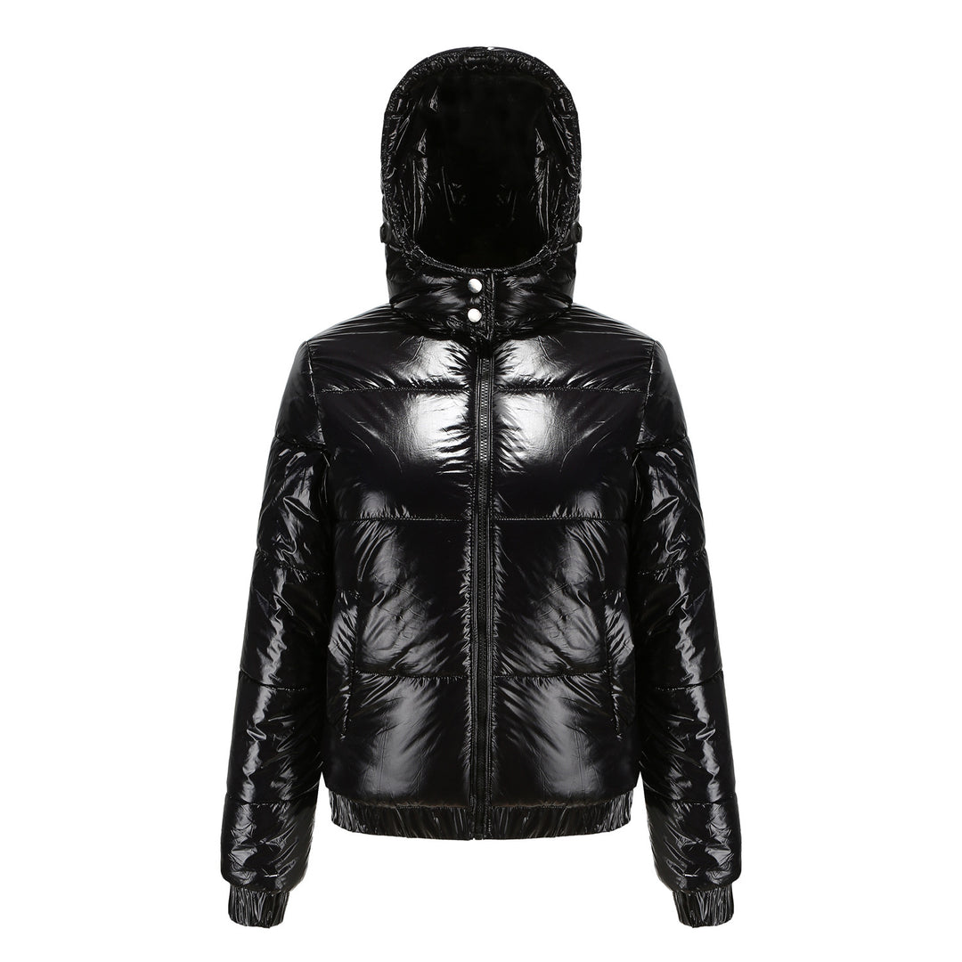 Damen glänzende Winterjacke mit Kapuze – Wasserabweisend & Wärmeisoliert – R&B
