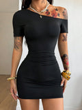 Damen Figurnahes Kleid mit asymmetrischem Ausschnitt und raffiniertem Drapierungseffekt R&B