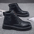 Damen robuste und stylische Stiefeletten aus robustem Leder