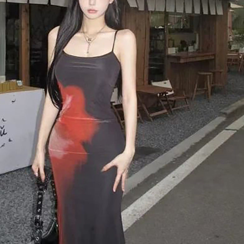 Damen figurbetontes Minikleid mit asymmetrischem Design und einzigartigem Farbverlauf