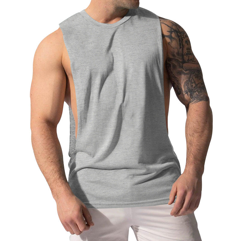 Herren nan Muskelshirt mit extra tiefen Armöffnungen und atmungsaktivem Baumwollmix R&B