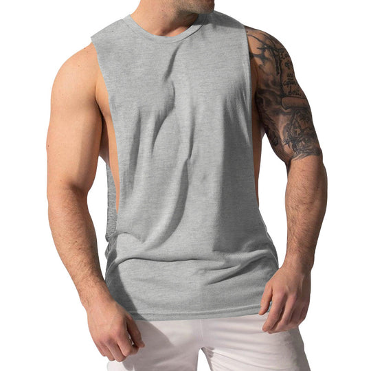 Herren nan Muskelshirt mit extra tiefen Armöffnungen und atmungsaktivem Baumwollmix R&B