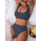 Damen Bikini-Set mit hohem Bund und breiten Trägern R&B