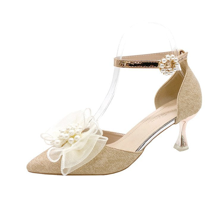 Damen elegante Pumps mit zierlichem Blumenschmuck R&B
