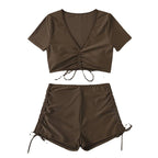 Damen Zweiteiliges Bikiniset mit verstellbaren Rüschendetails R&B