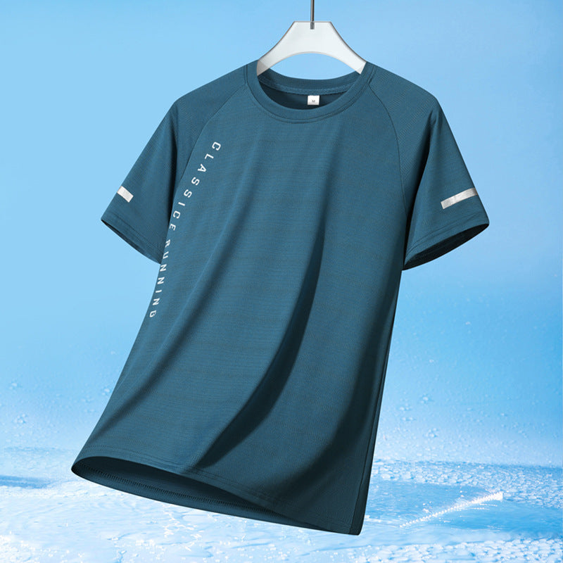 Herren nan atmungsaktives Funktionslaufshirt mit Raglanärmeln und reflektierenden Akzenten R&B