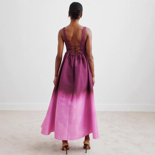 Damen nan formgebendes Bustier-Maxikleid mit Empirenaht und voluminösem Tellerrock R&B