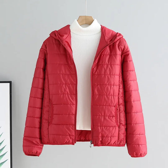 Damen gesteppte Übergangsjacke mit Kapuze und modernem Schnitt R&B