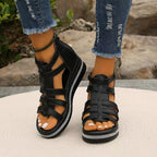 Damen modische Riemchensandalen mit ergonomischem Fußbett und rutschfester Sohle R&B