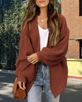 Damen Grobstrick Cardigan mit weitem Schnitt R&B
