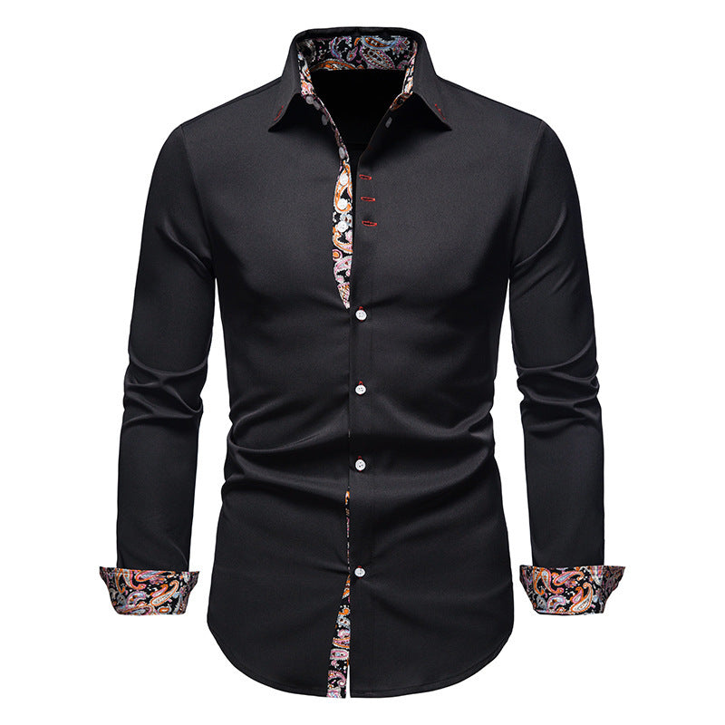 Herren Langarmhemd mit paisley-muster und eleganten Akzenten